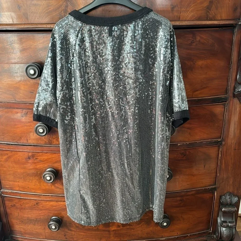 Free People Sequin Run Off TeeSize XS